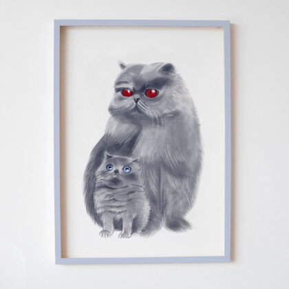 Blue Persian Cats Art Print