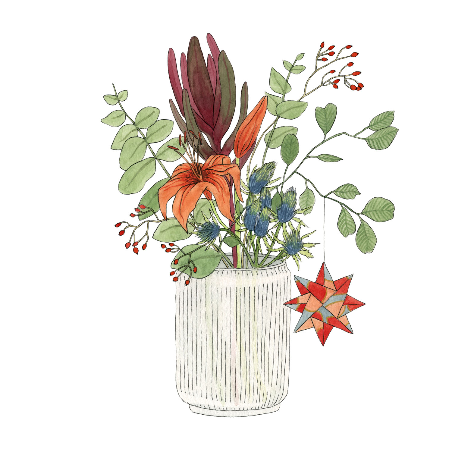 Winter Bouquet Christmas Card - Image 2