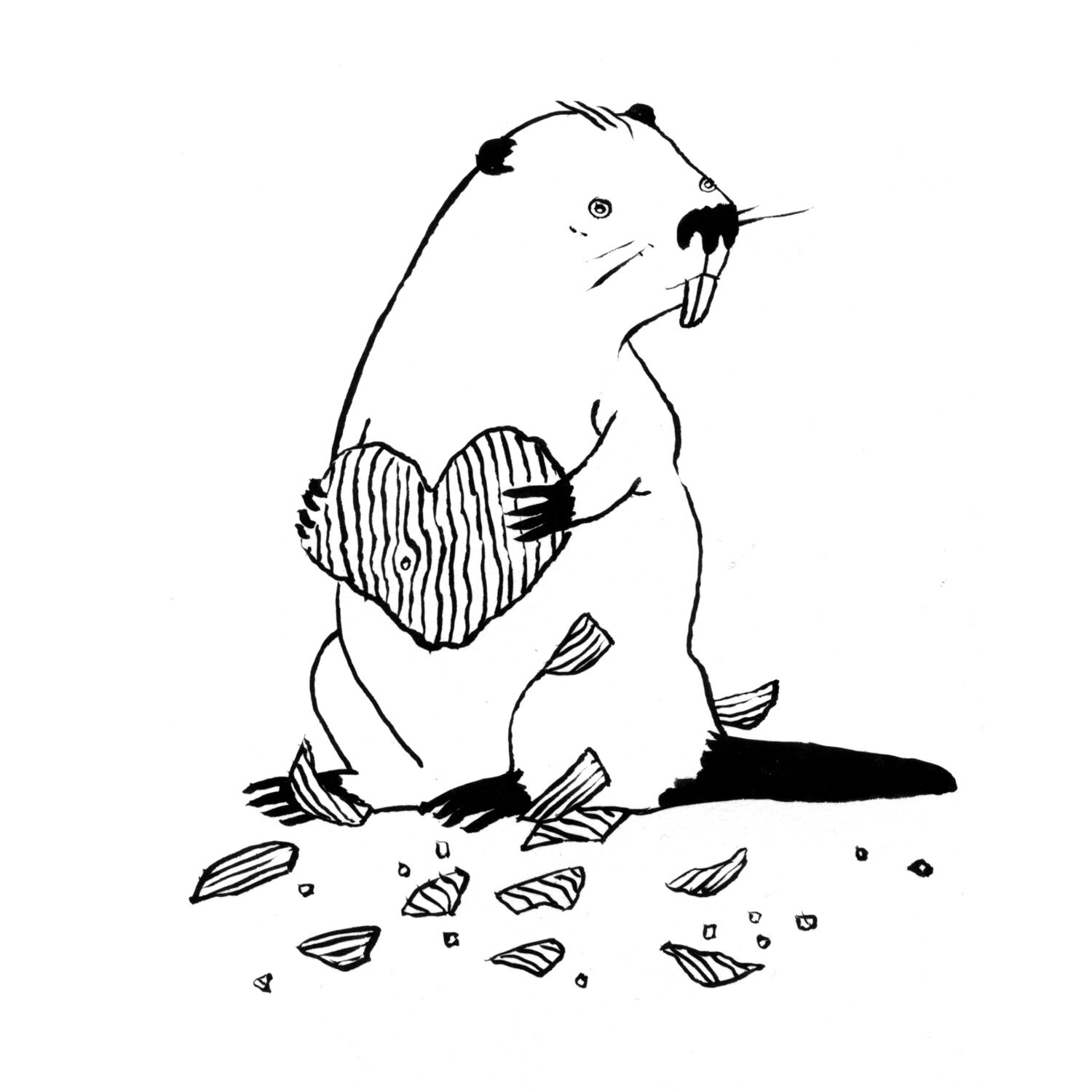 Beaver Love Greeting Card - Image 2
