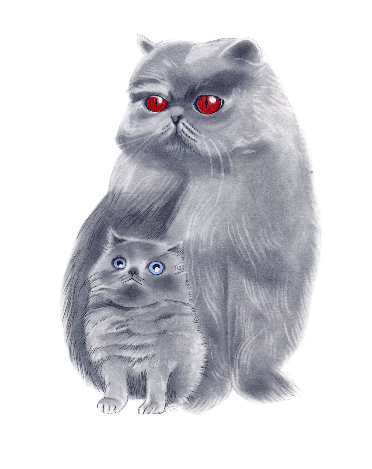 Blue Persian Cats Art Print - Image 2